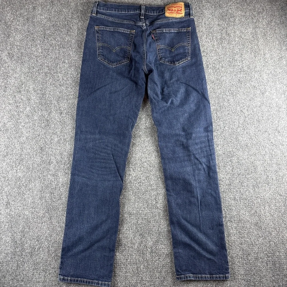Levi's 514 Men's Straight Fit Jeans Size 32x34 Dark Wash Indigo Blue Denim